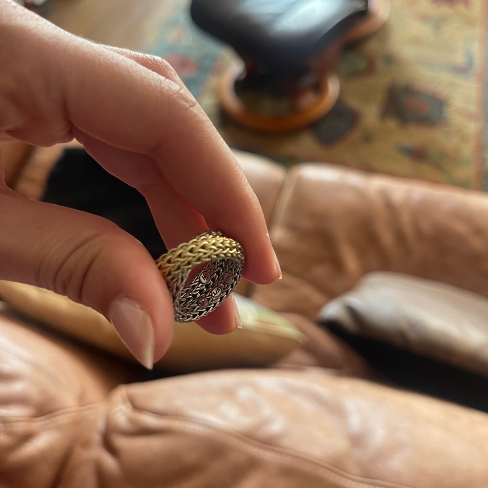 John Hardy 18K Gold and Sterling Silver Braided Ring - Picture 9 of 13